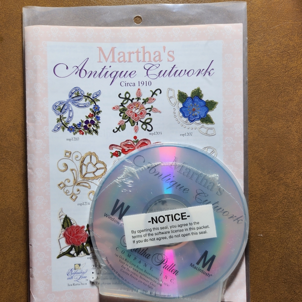 Martha's CD Antique Cutwork Circa 1910 23 Machine Embroidery Cutwork Designs - Picture 2 of 7